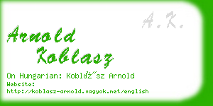 arnold koblasz business card